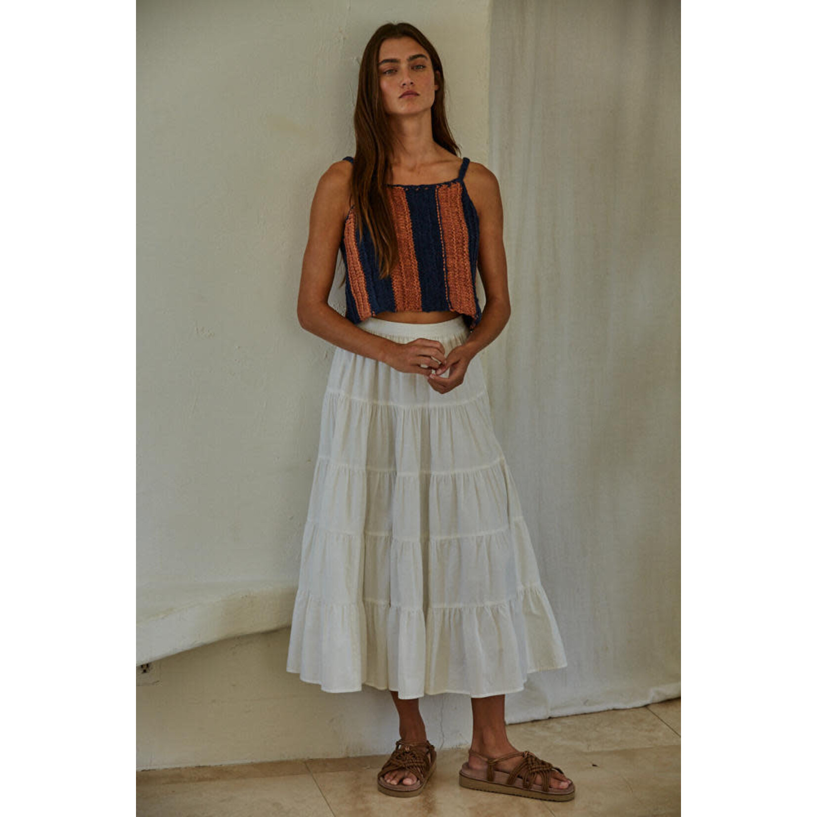 By together BT Navy & Camel Striped Tank