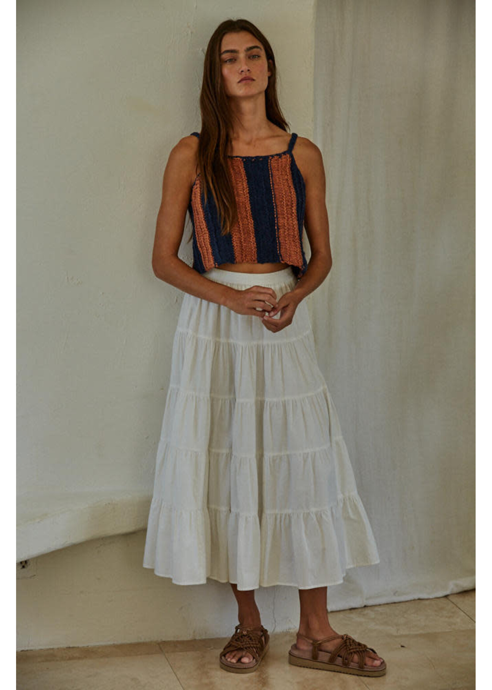 By together BT Navy & Camel Striped Tank