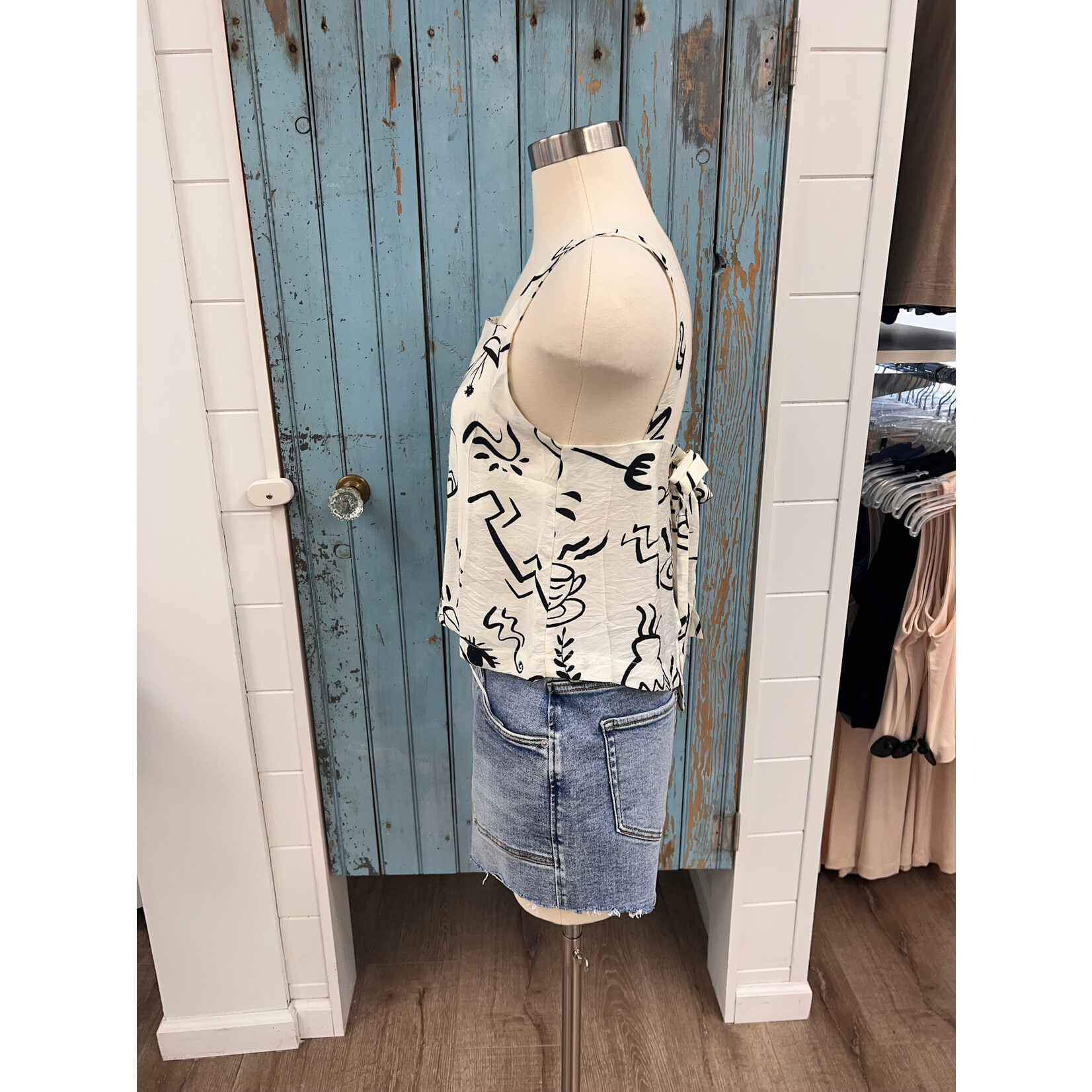 Blu Pepper BP Back Tie Woven Top