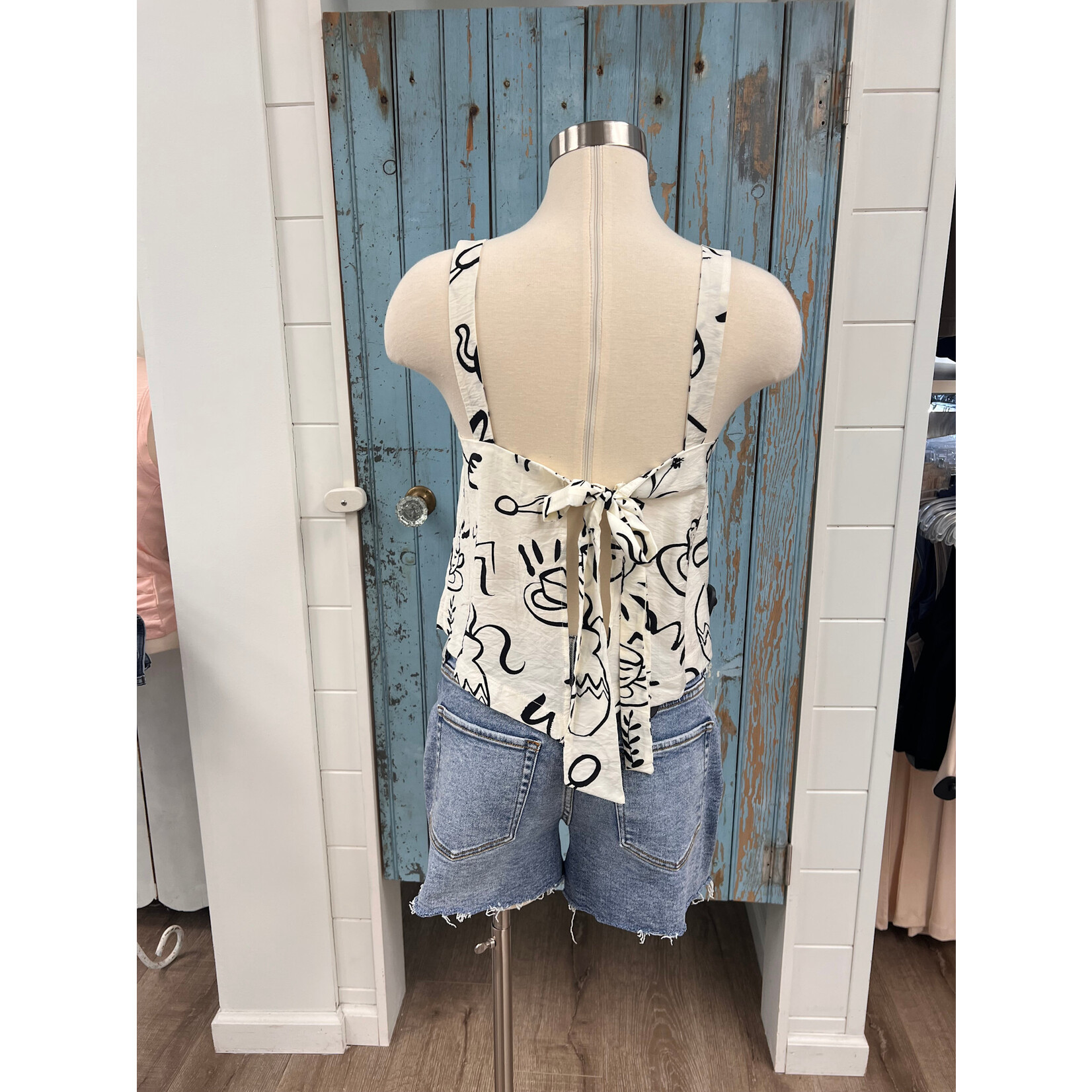 Blu Pepper BP Back Tie Woven Top
