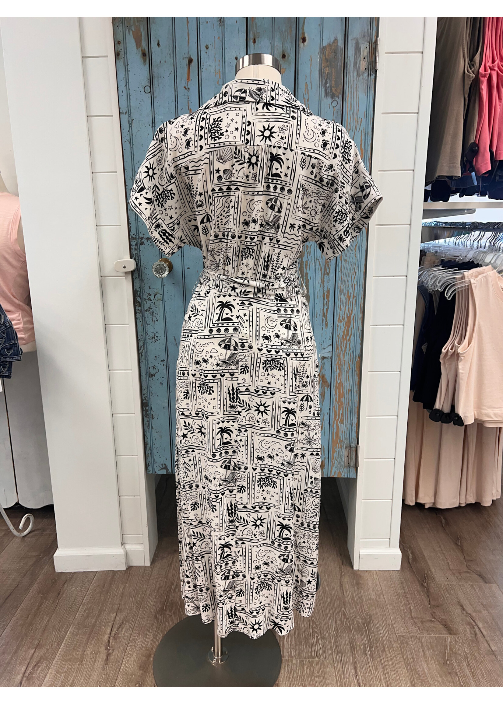 Fate F Button Front Midi Dress