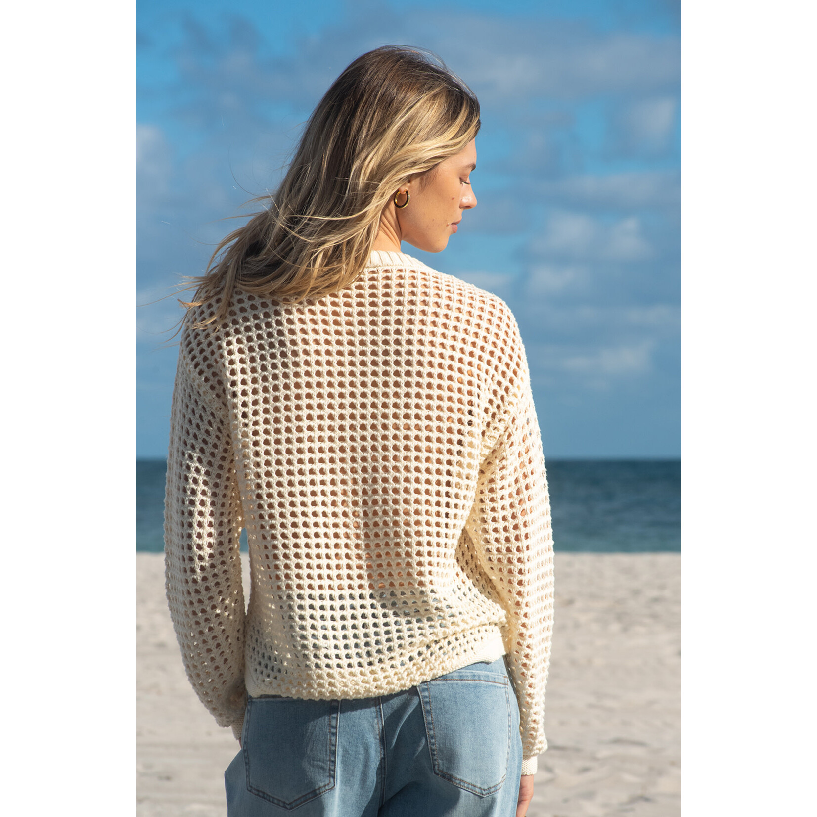 Tribal T Beach Embroidery Crew Neck