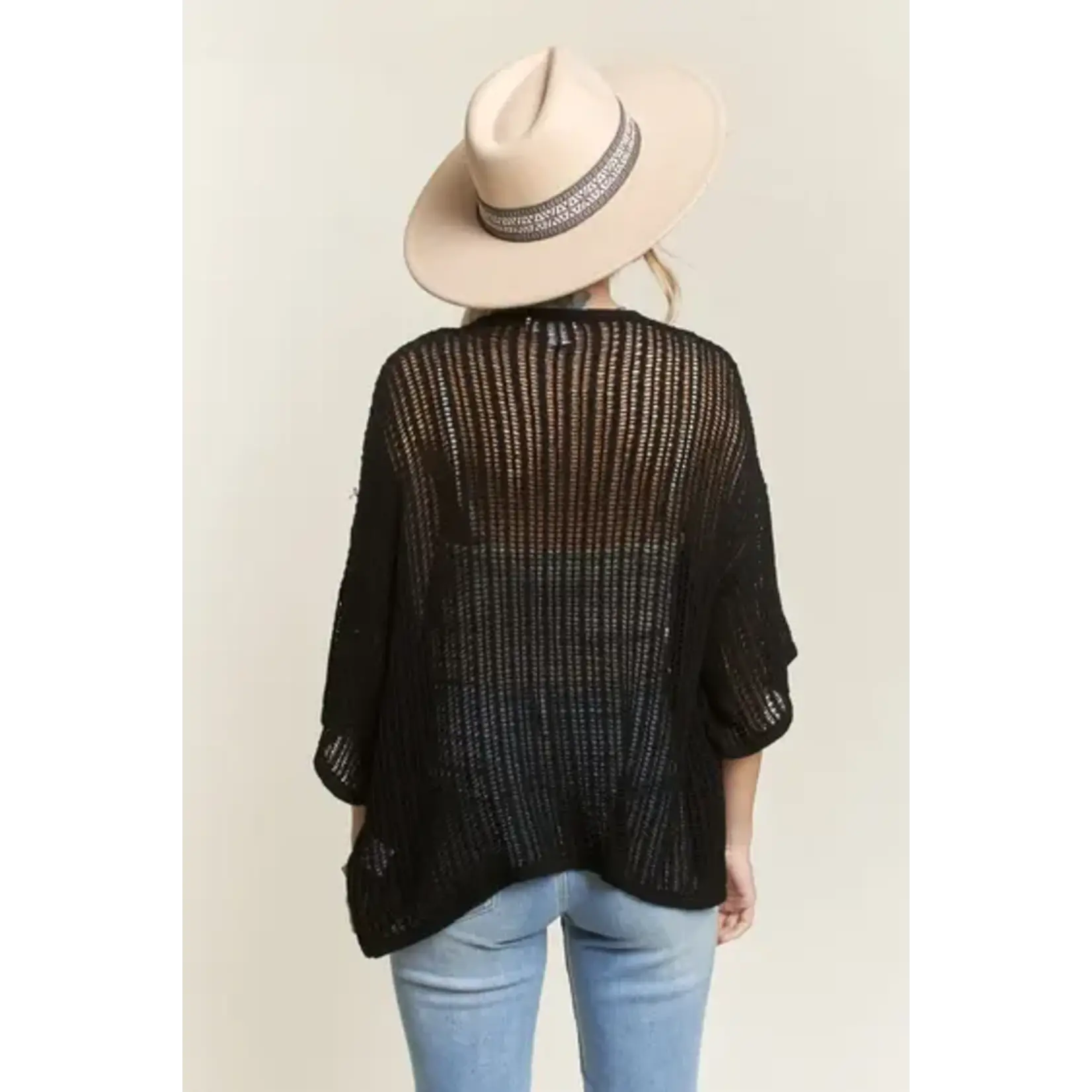Madelyn M Fishnet Short Slv Cardi