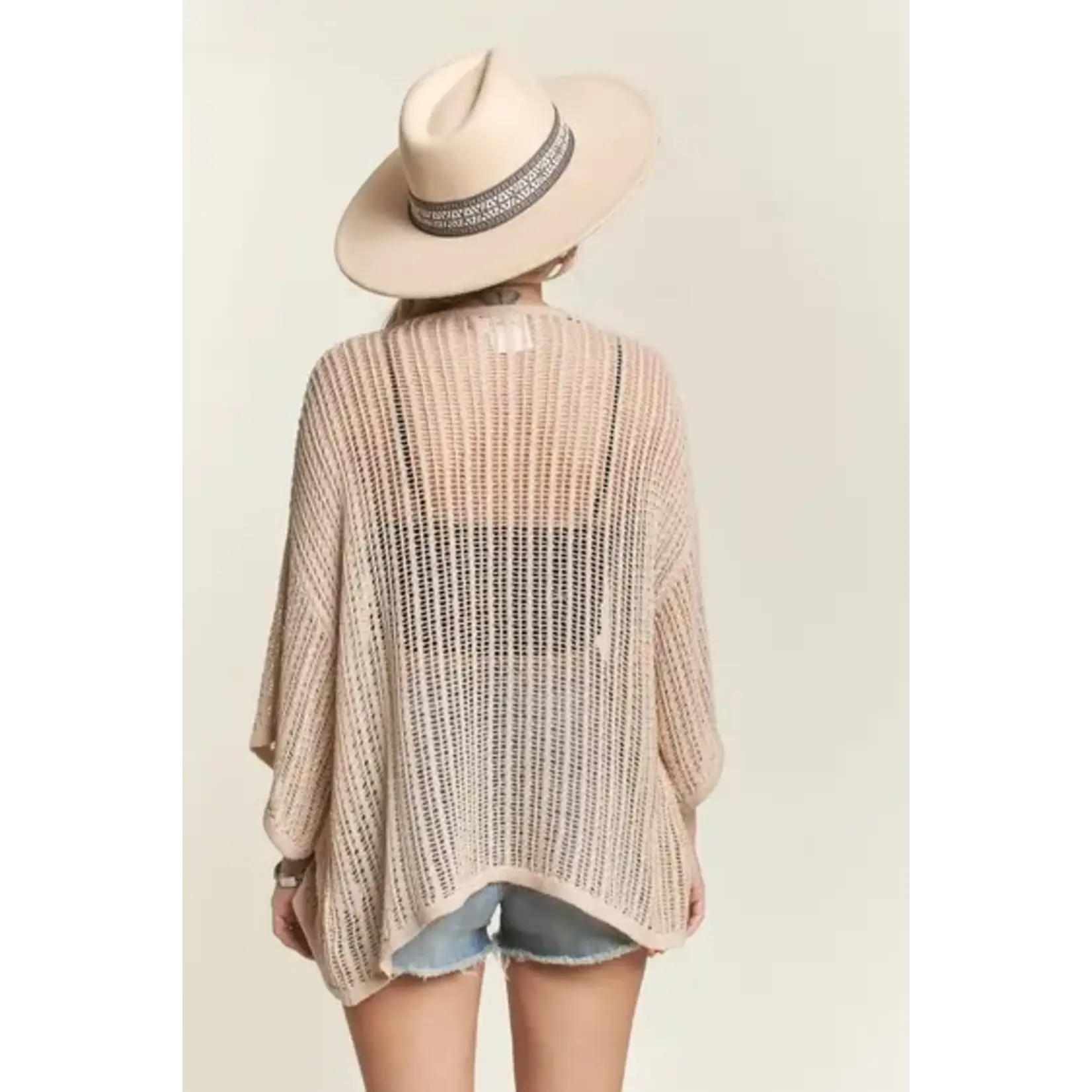 Madelyn M Fishnet Short Slv Cardi