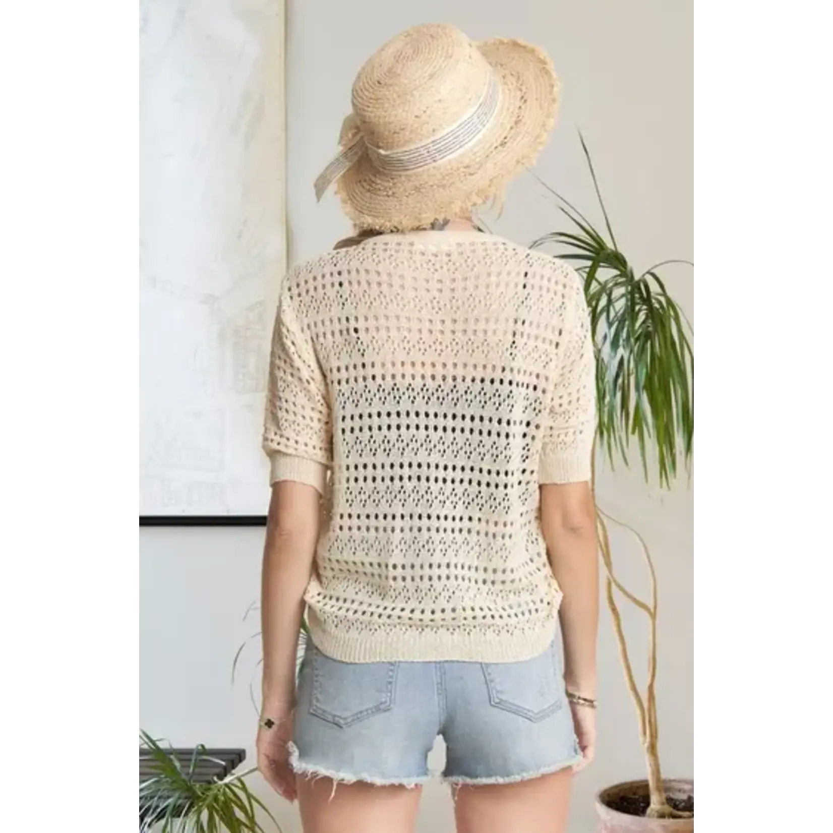 Madelyn M Drawstring Crochet Top