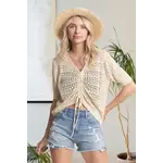 Madelyn Drawstring Crochet Top