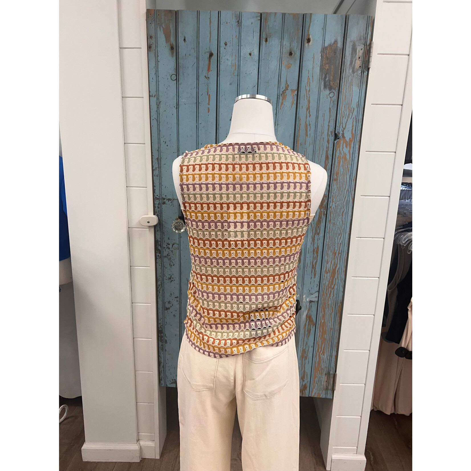 Sadie Sage SS Gilded Front Tie Sleeveless Top