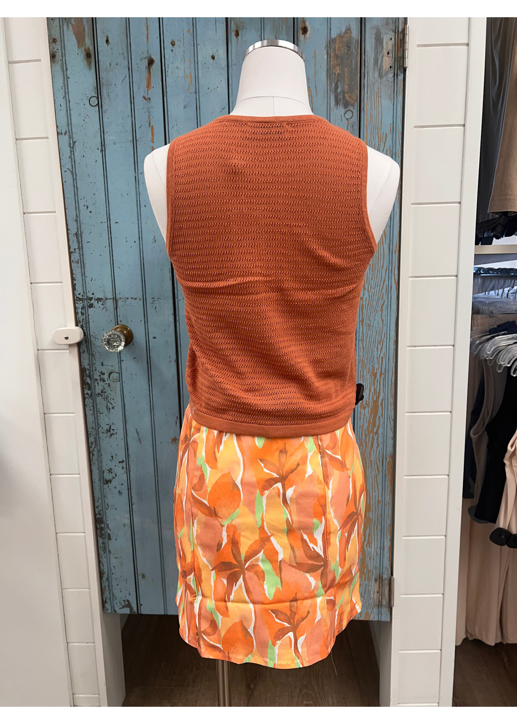 Sadie Sage SS Sunset Front Slit Mini Skirt