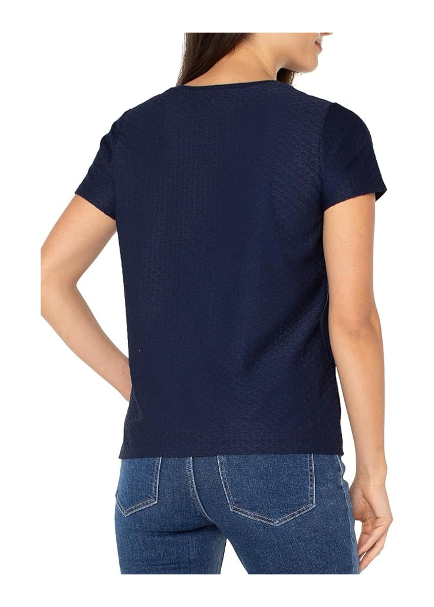 Liverpool LP Short Slv w/ Rib Trim