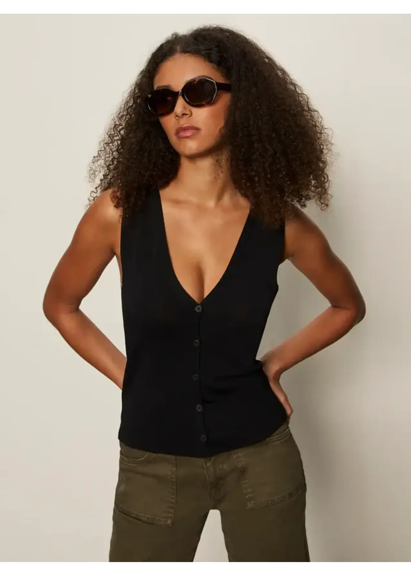 Sanctuary S Knitted Button Front Top