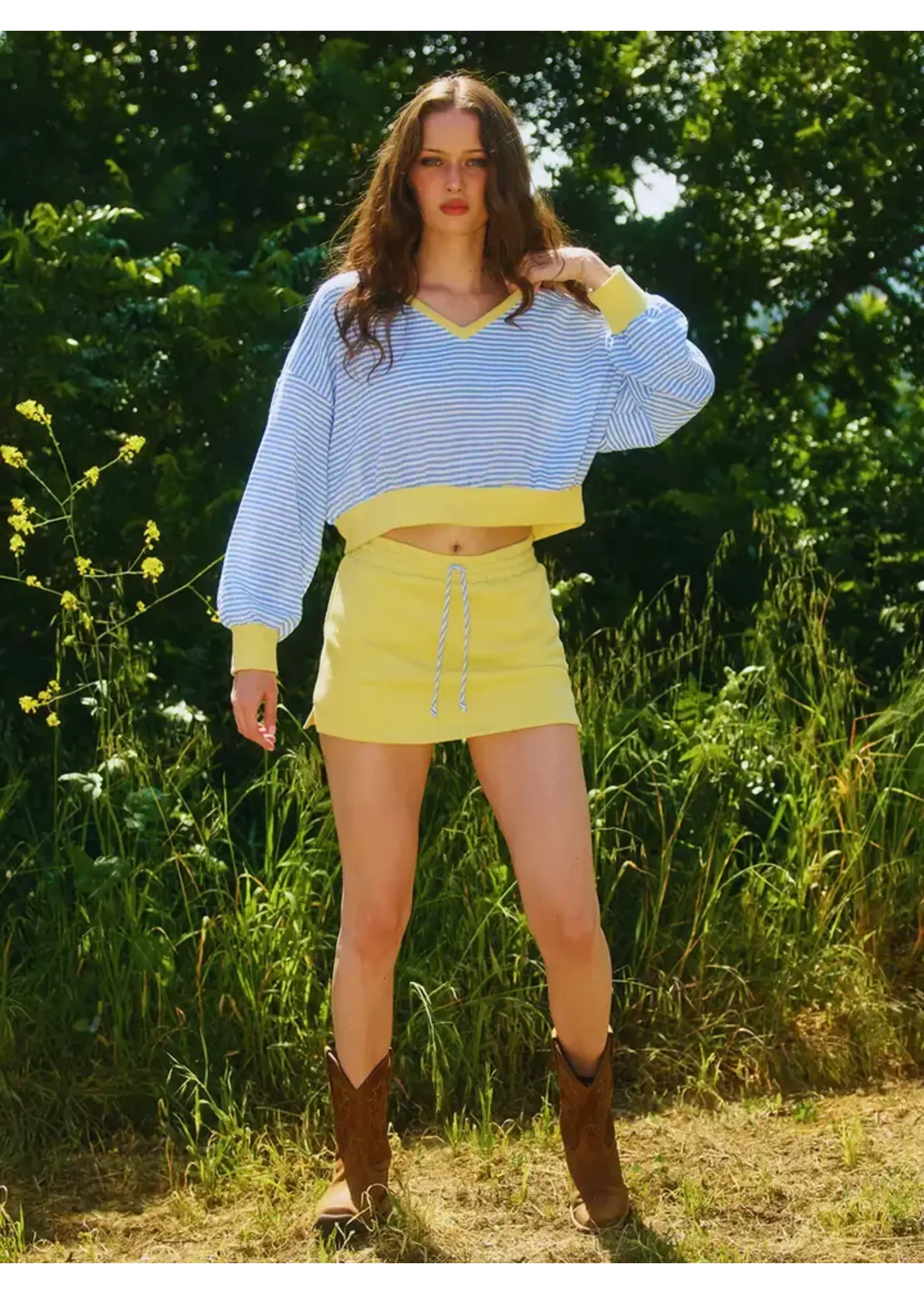 BUCKETLIST BL Striped Crop Top
