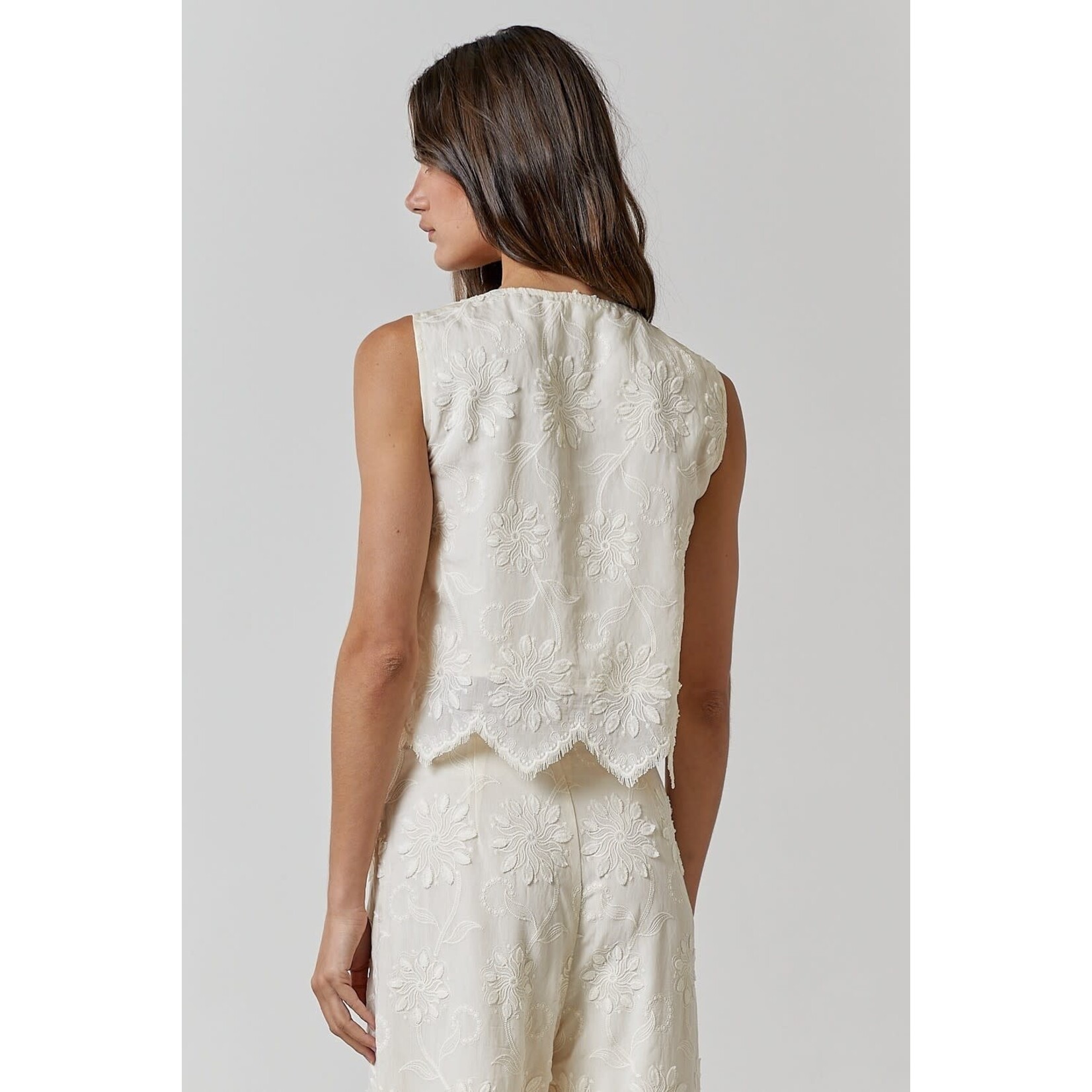 LaLavon LaLavon Slvless Front Tie Top