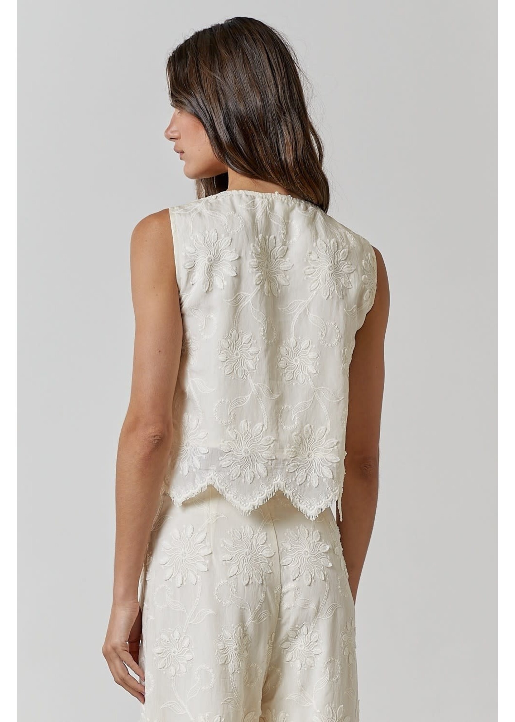 LaLavon LaLavon Slvless Front Tie Top