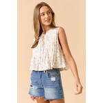 LaLavon Front Tie Floral Top