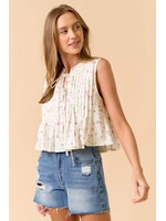 LaLavon Front Tie Floral Top
