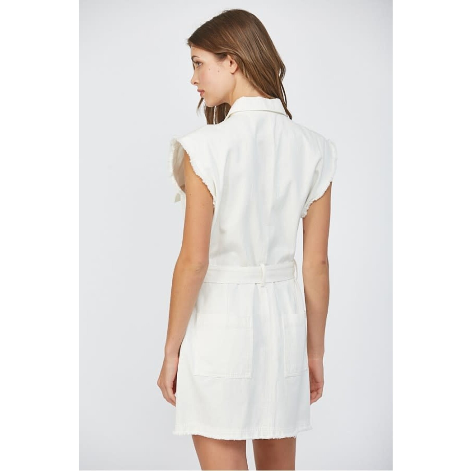 Fate F Raw Edge Belted Dress