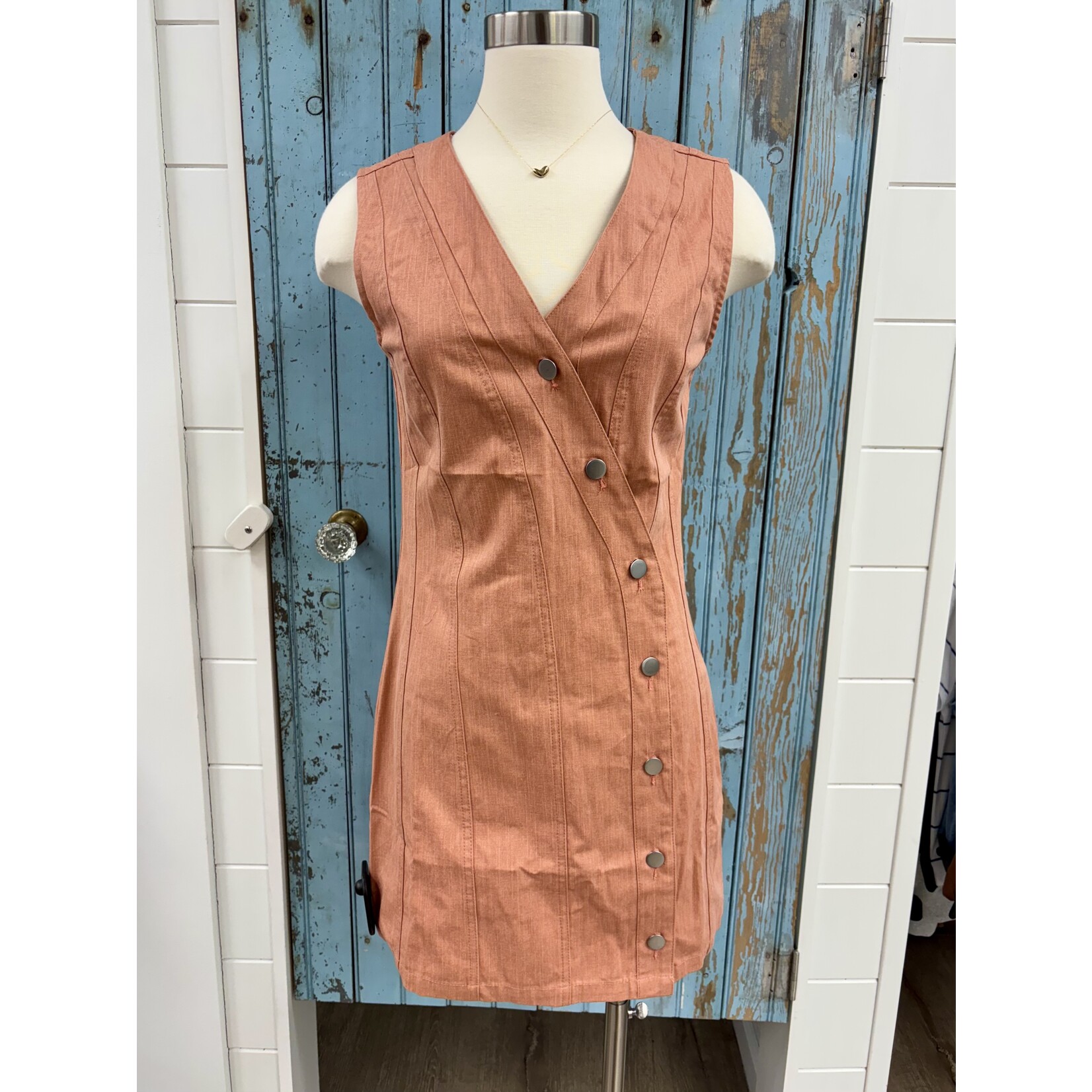 Fate F Asymmetric Button Dress