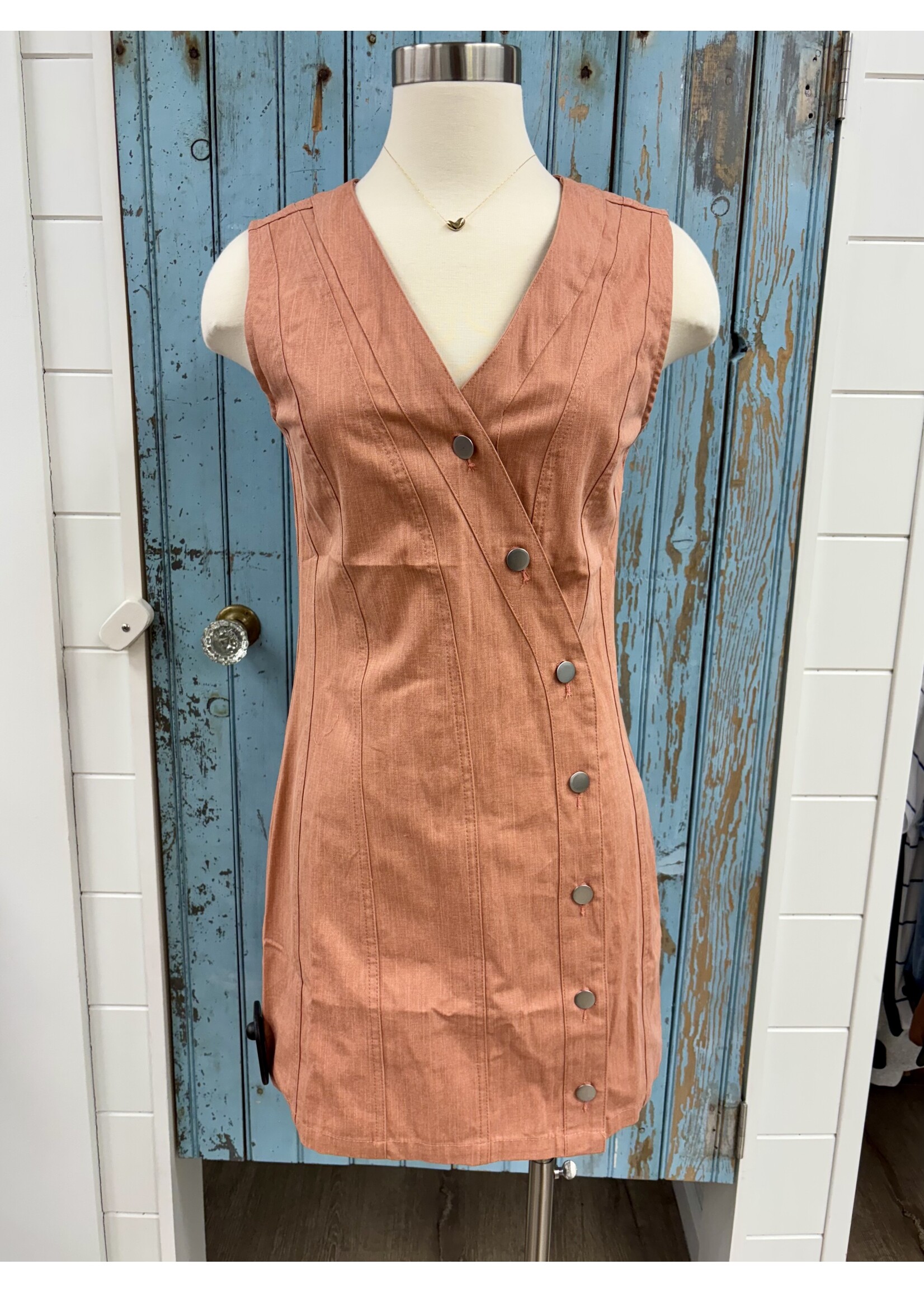 Fate F Asymmetric Button Dress