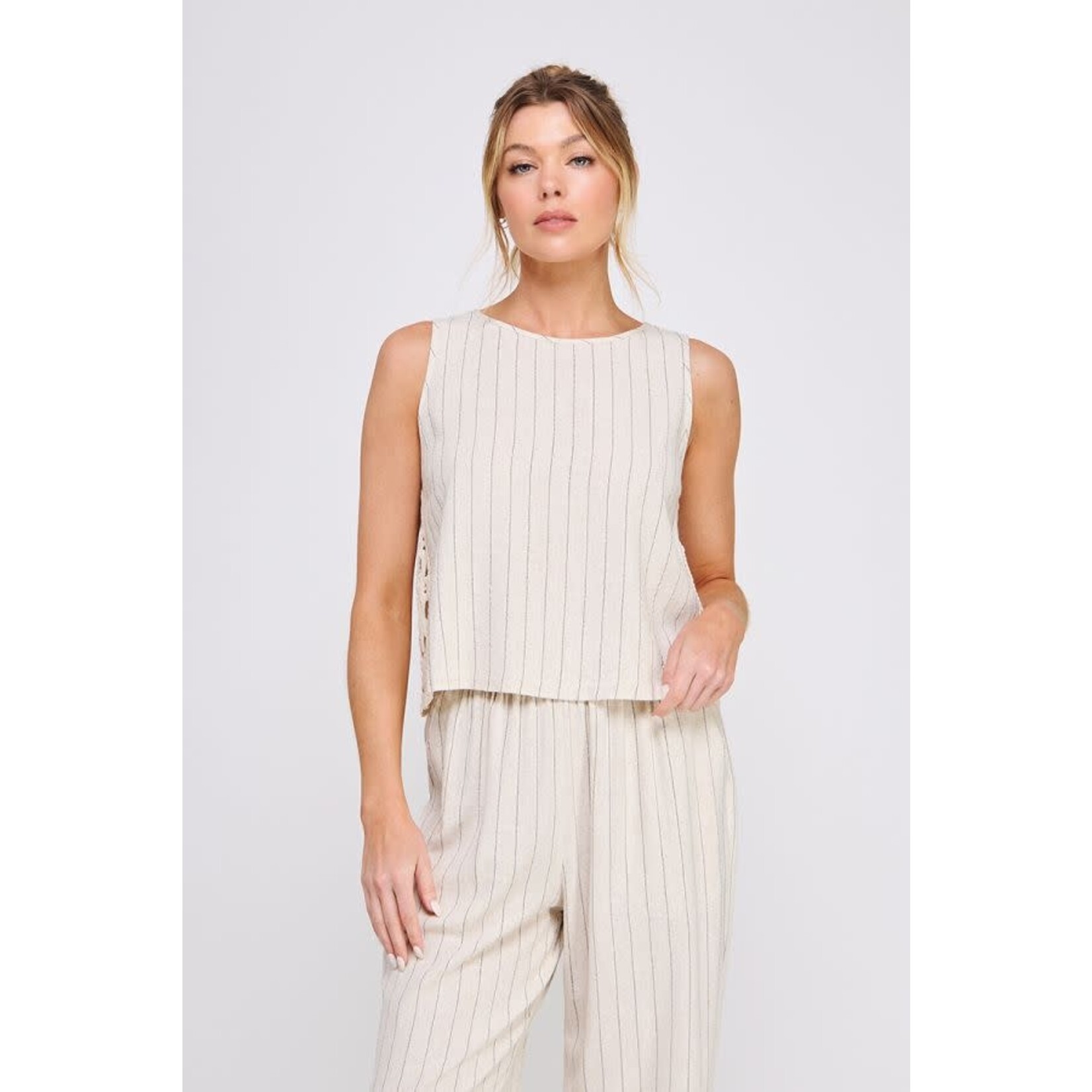 Allie Rose AR Striped Linen Tank