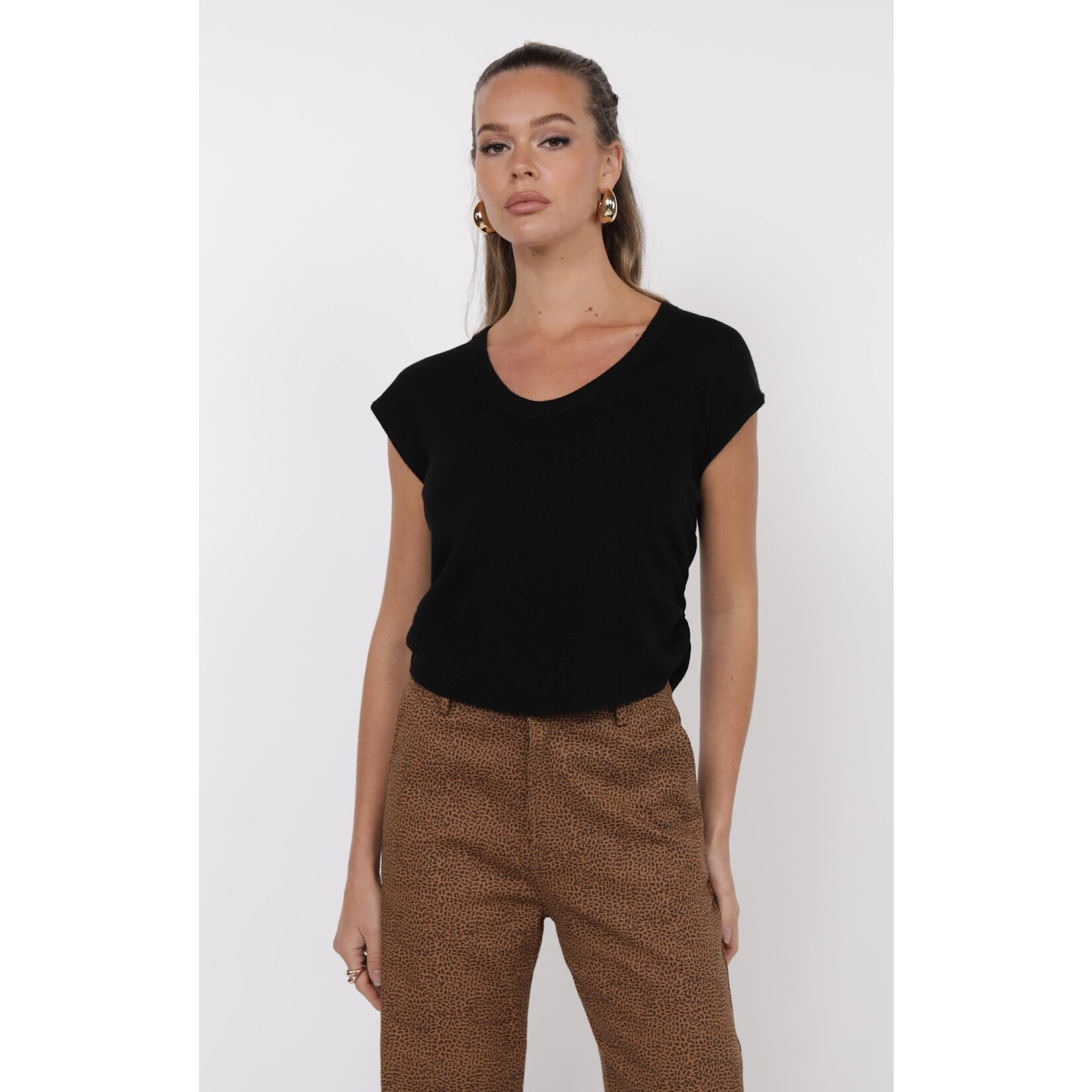 Sage The Label STL Jordan Side Ruched Sweater Tank