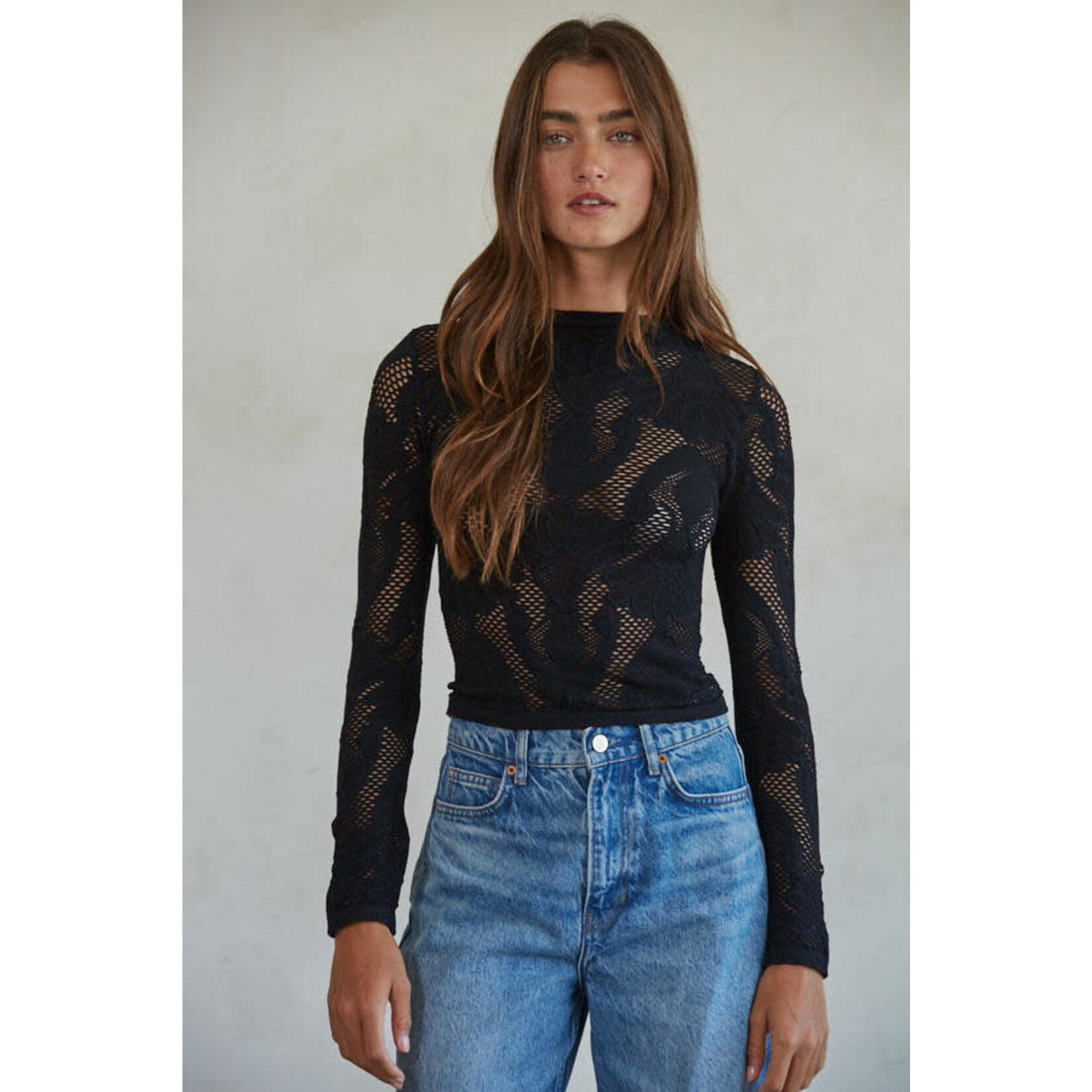 By together BT Jacquard Fishnet Top