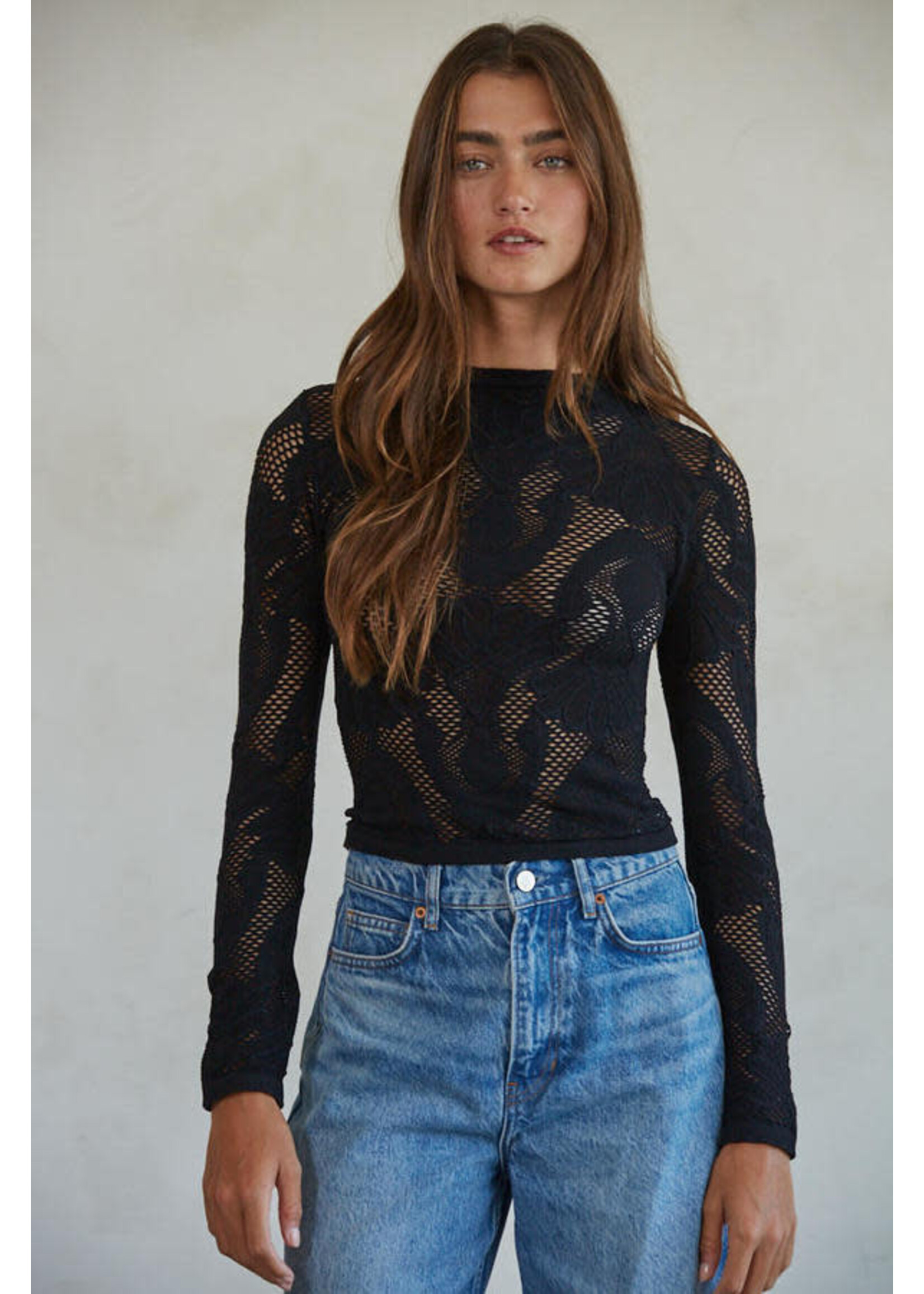 By together BT Jacquard Fishnet Top