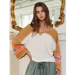 BUCKETLIST Bell Sleeve V-Neck Top