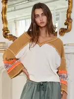 BUCKETLIST Bell Sleeve V-Neck Top