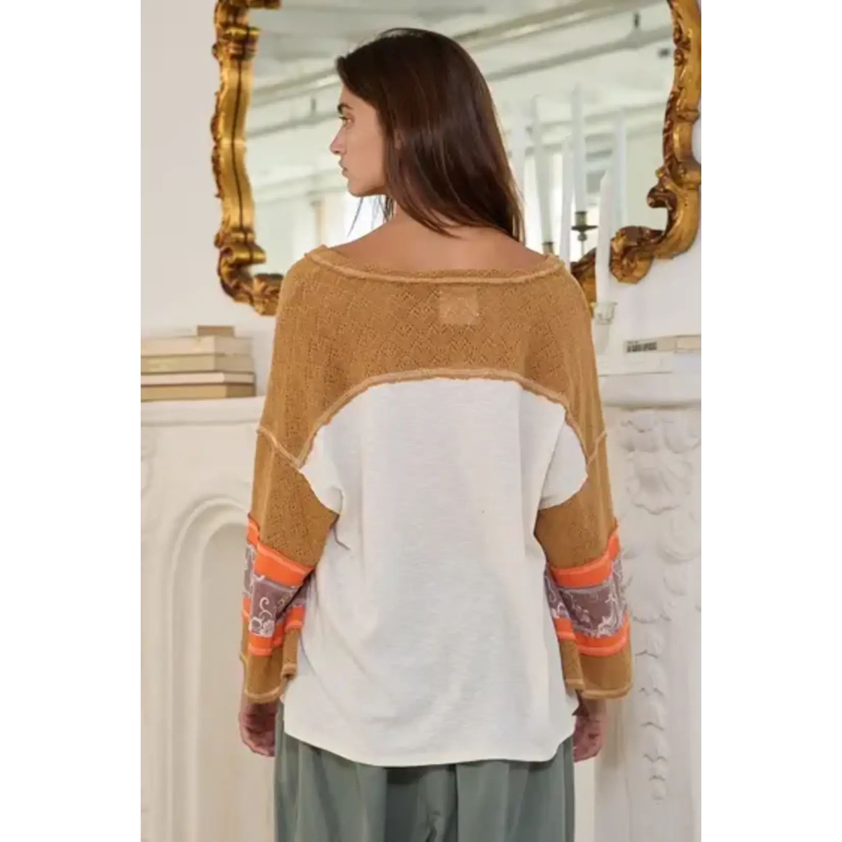 BUCKETLIST BL Bell Sleeve V-Neck Top