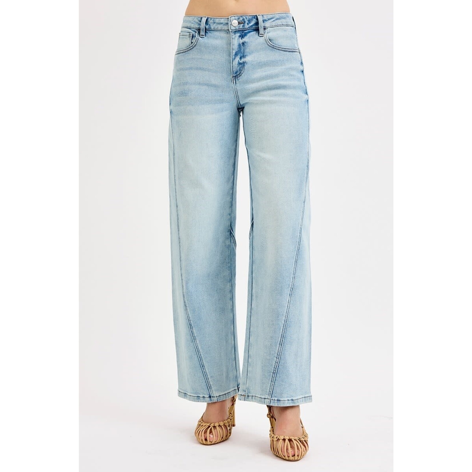 Risen R Mid Rise Barrel Jeans