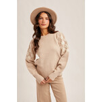 Hem & Thread Floral Embroidered Bubble Sweater