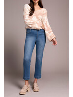 Tribal Audrey Pull-On Crop Straight Jeans