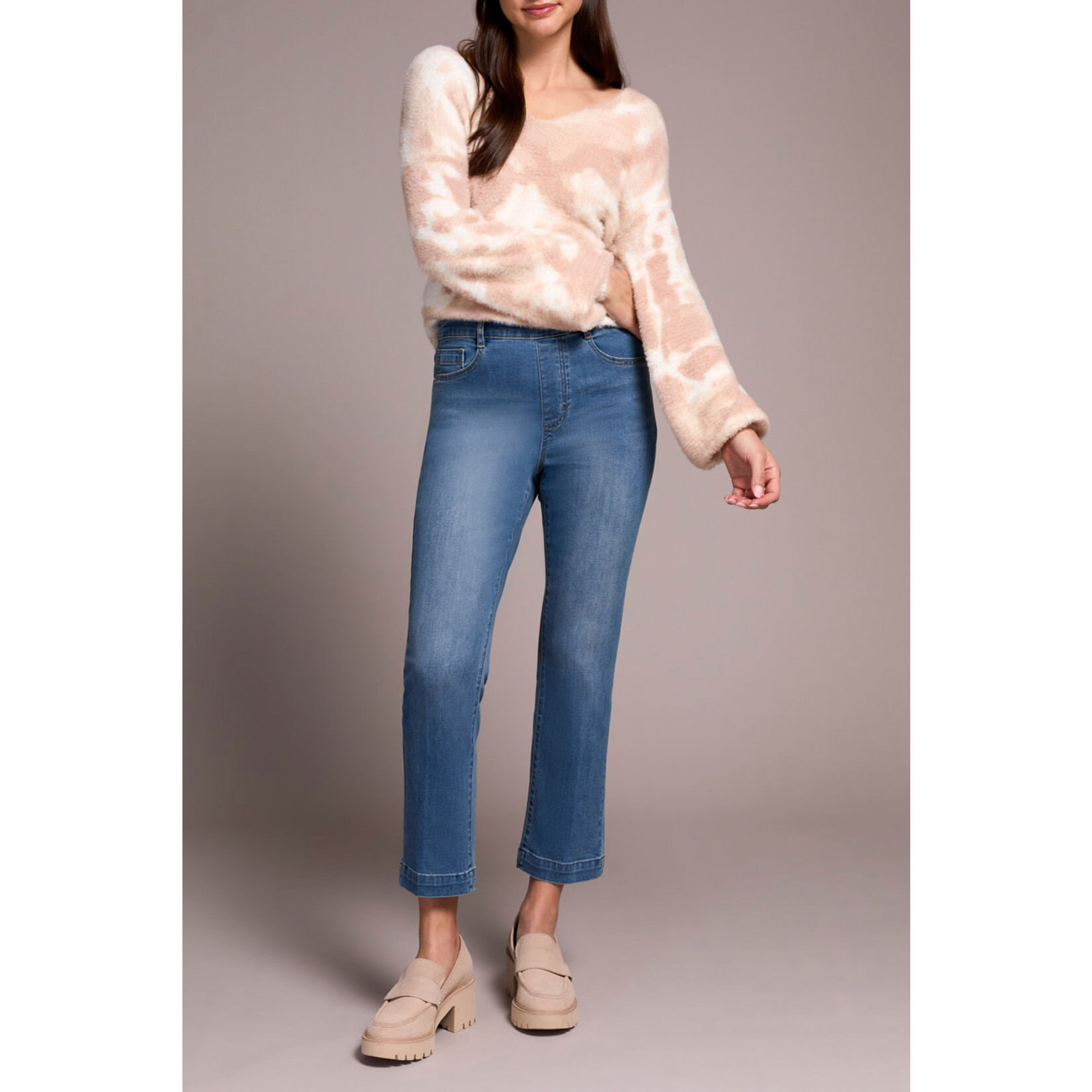 Tribal T Audrey Pull-On Crop Straight Jeans