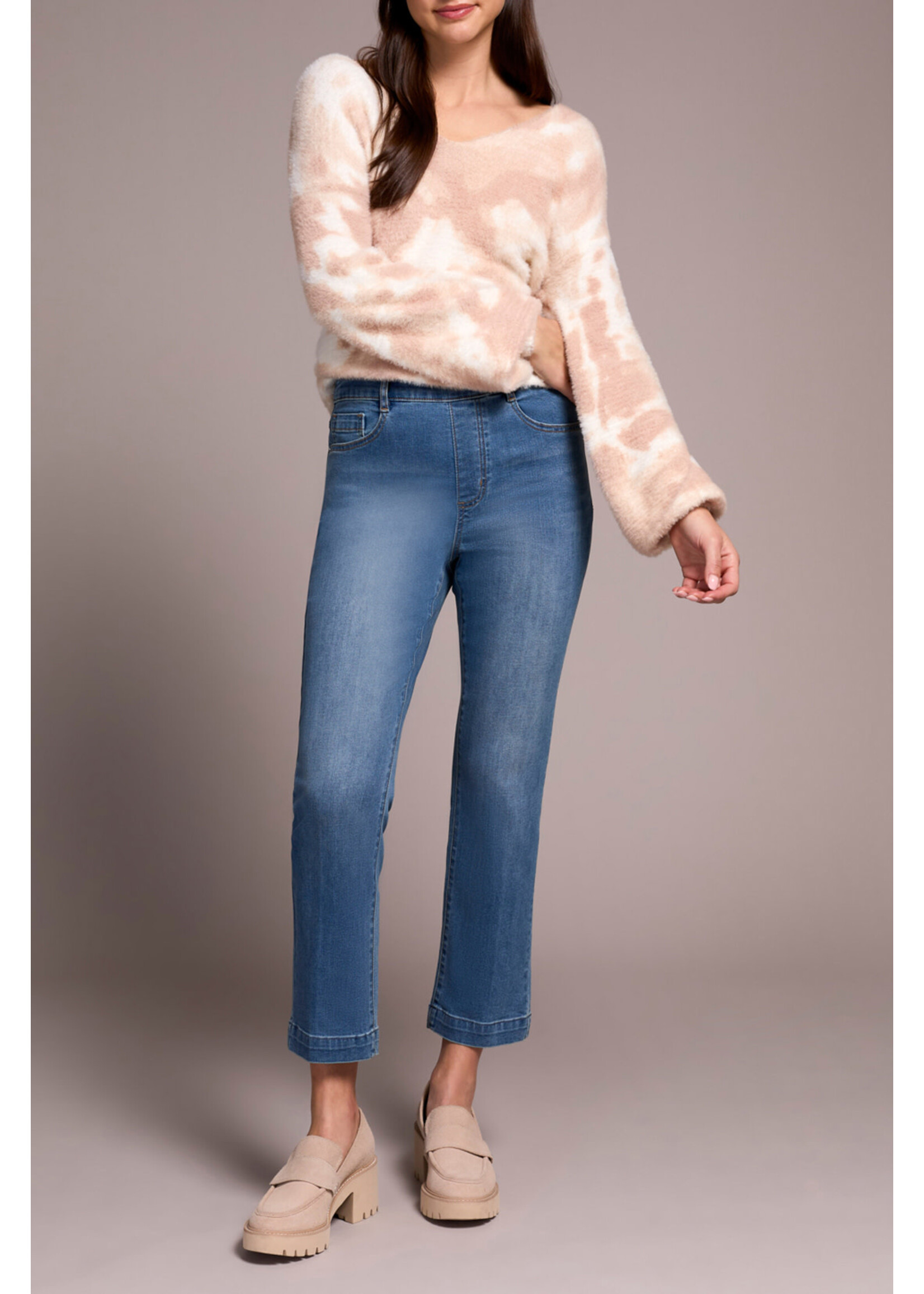 Tribal T Audrey Pull-On Crop Straight Jeans