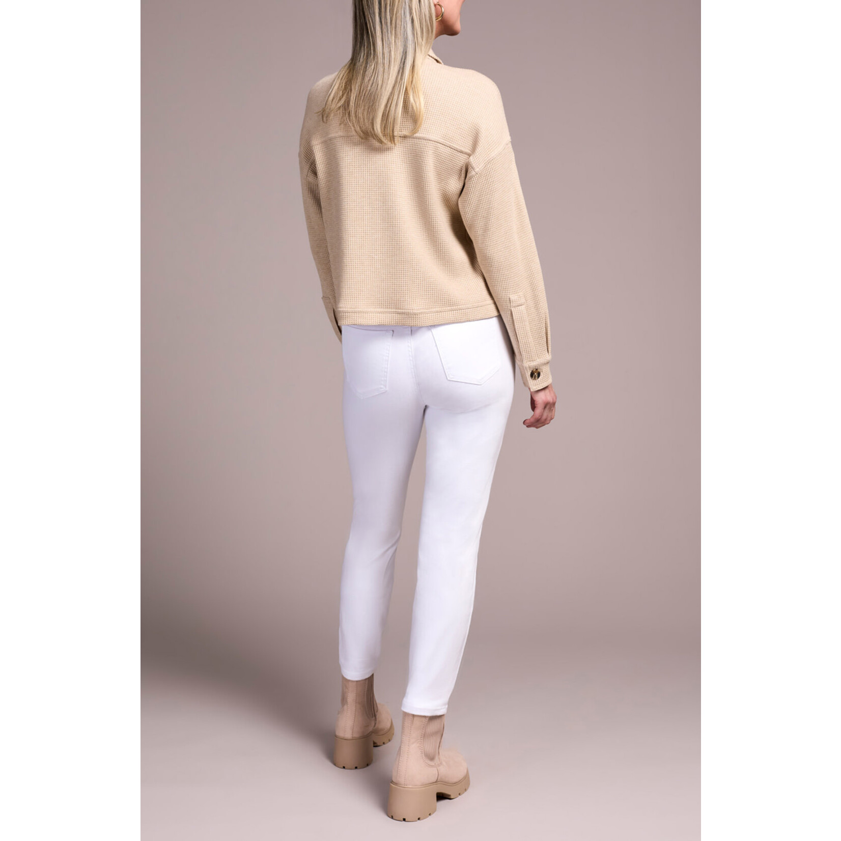 Tribal T Crop Knit Shacket w/ Patch