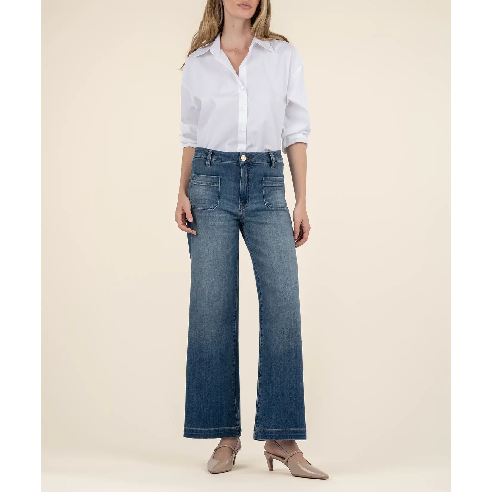 Kut Denim K Patch Meg Wide Leg Jean