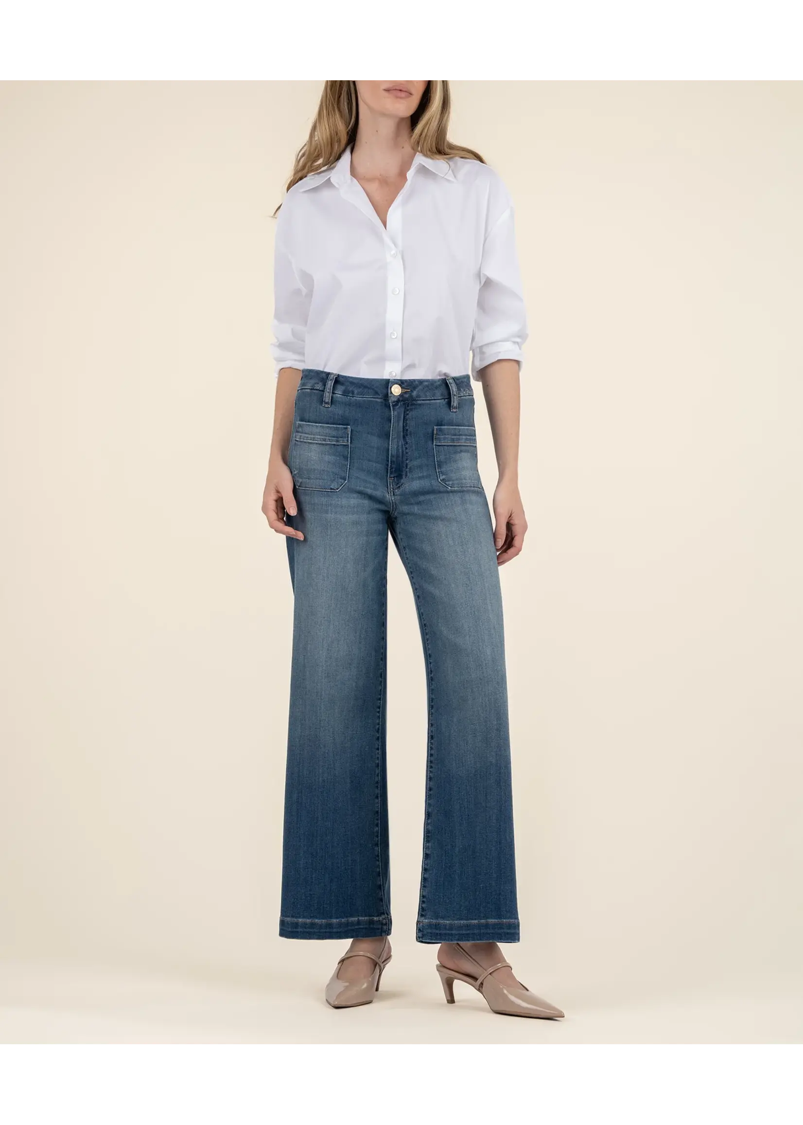 Kut Denim K Patch Meg Wide Leg Jean