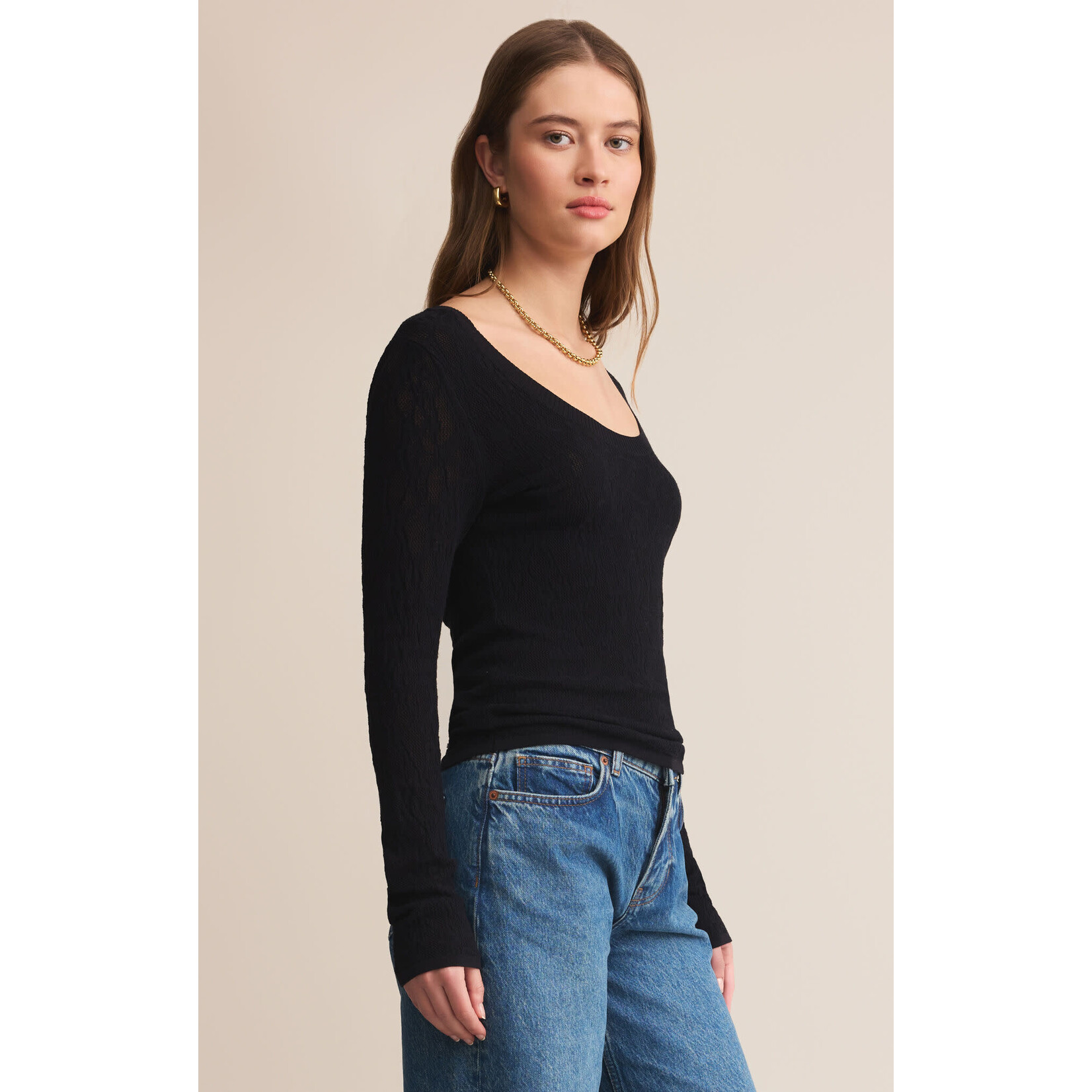 Z Supply ZS Tibi Scoop Mesh Sweater