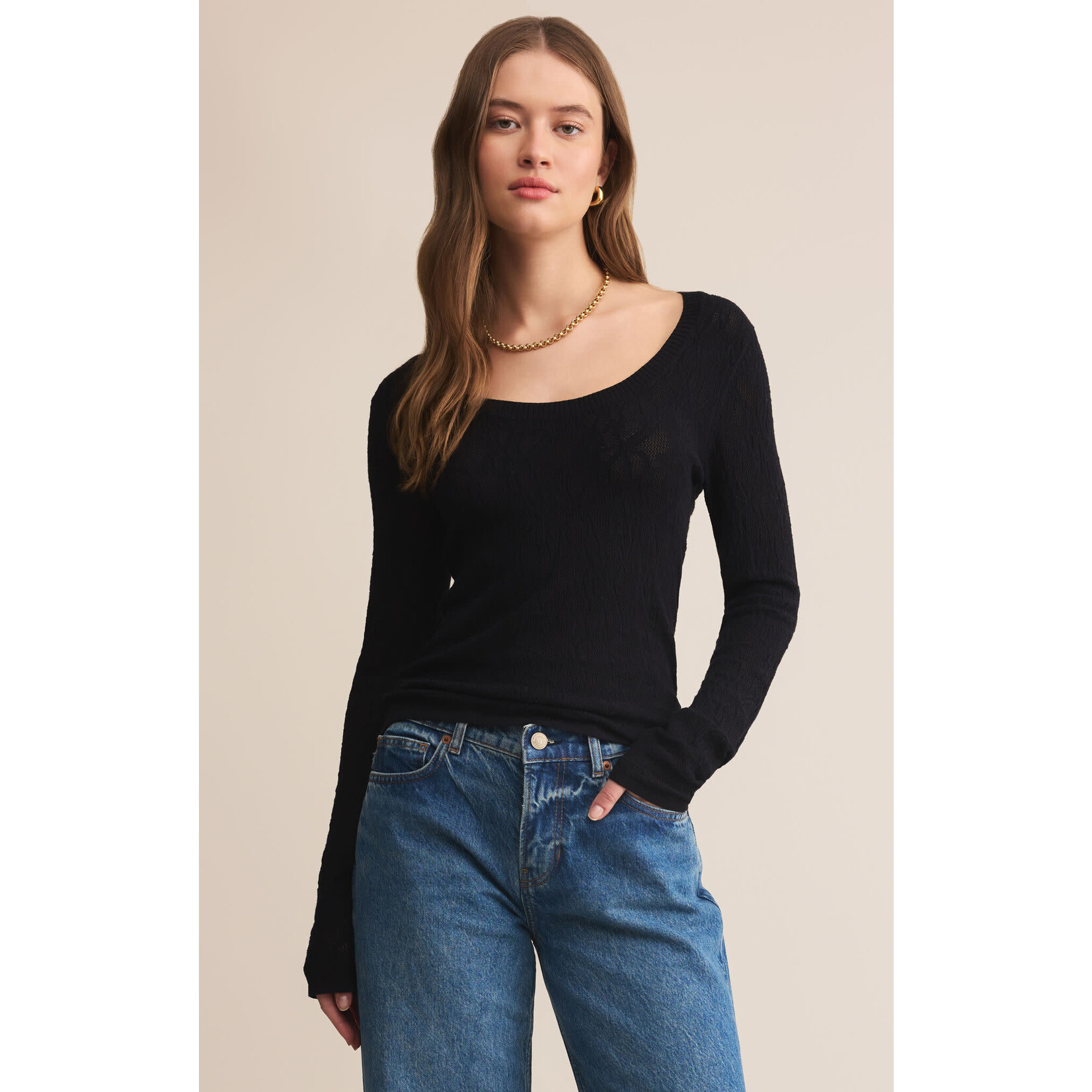 Z Supply ZS Tibi Scoop Mesh Sweater