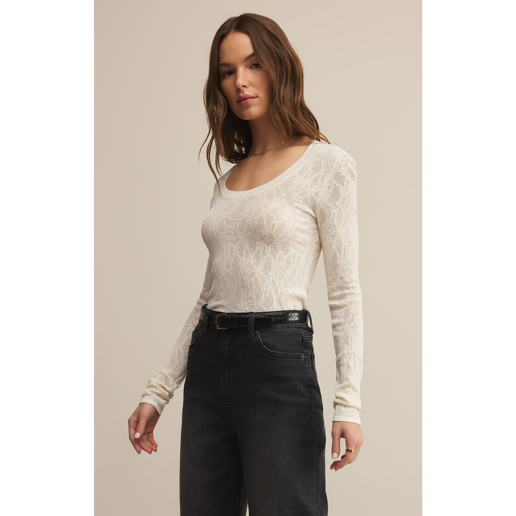 Z Supply ZS Tibi Scoop Mesh Sweater