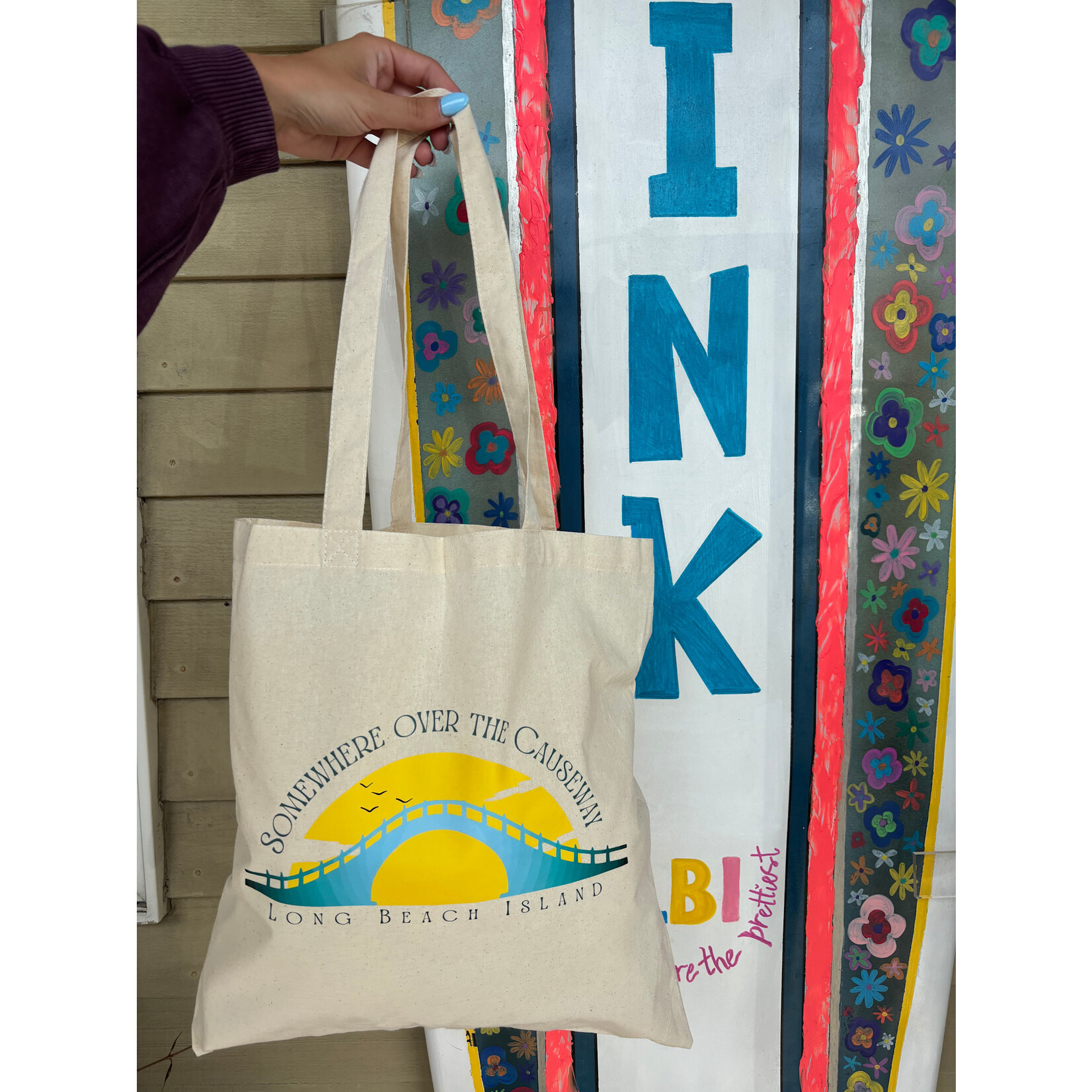 Wink W Somewhere Over The Causeway Tote