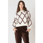 Dex Cream Diamond Check Sweater