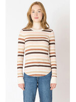 Dex Chestnut Striped Ribbed Tee