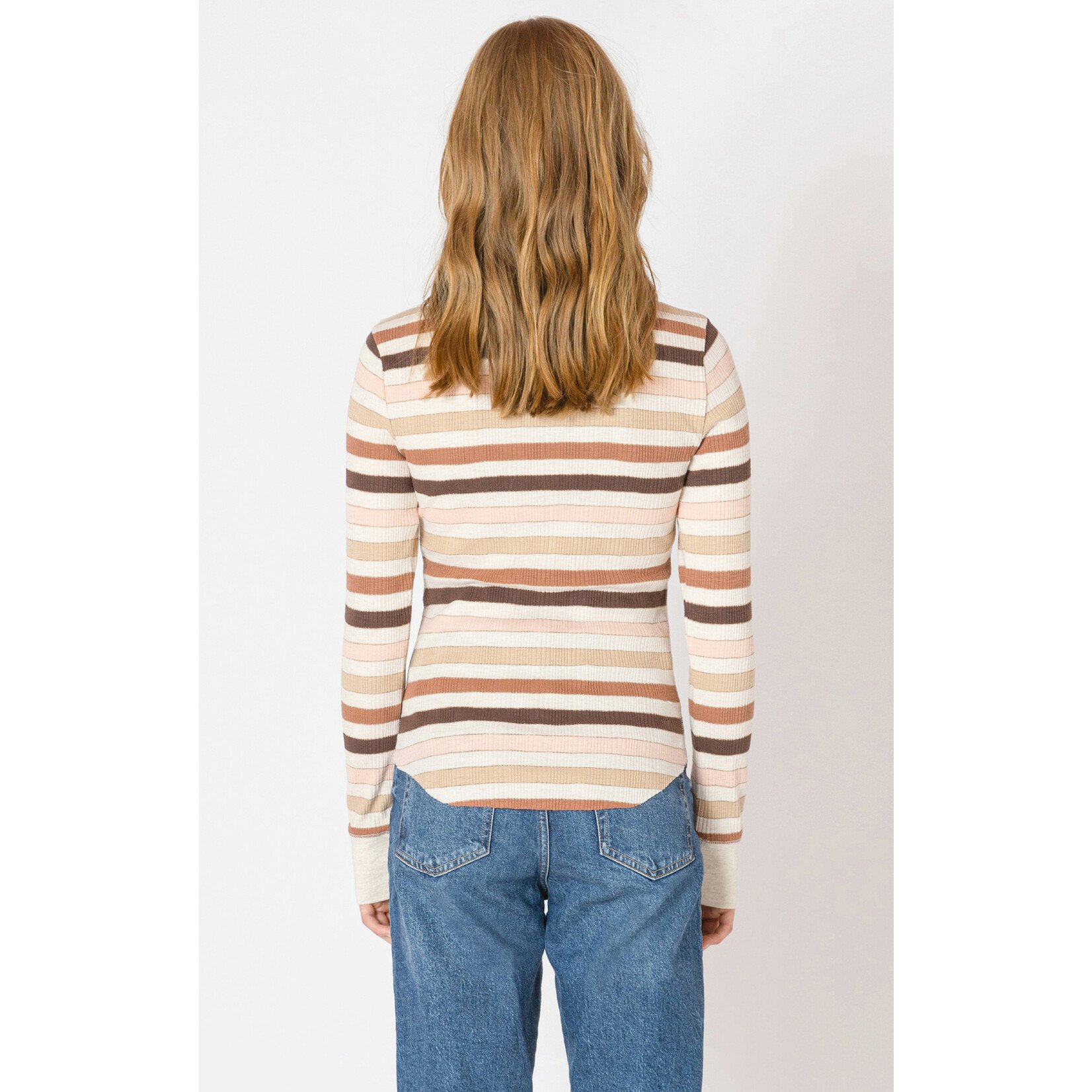 Dex Dex Chestnut Striped Ribbed Tee
