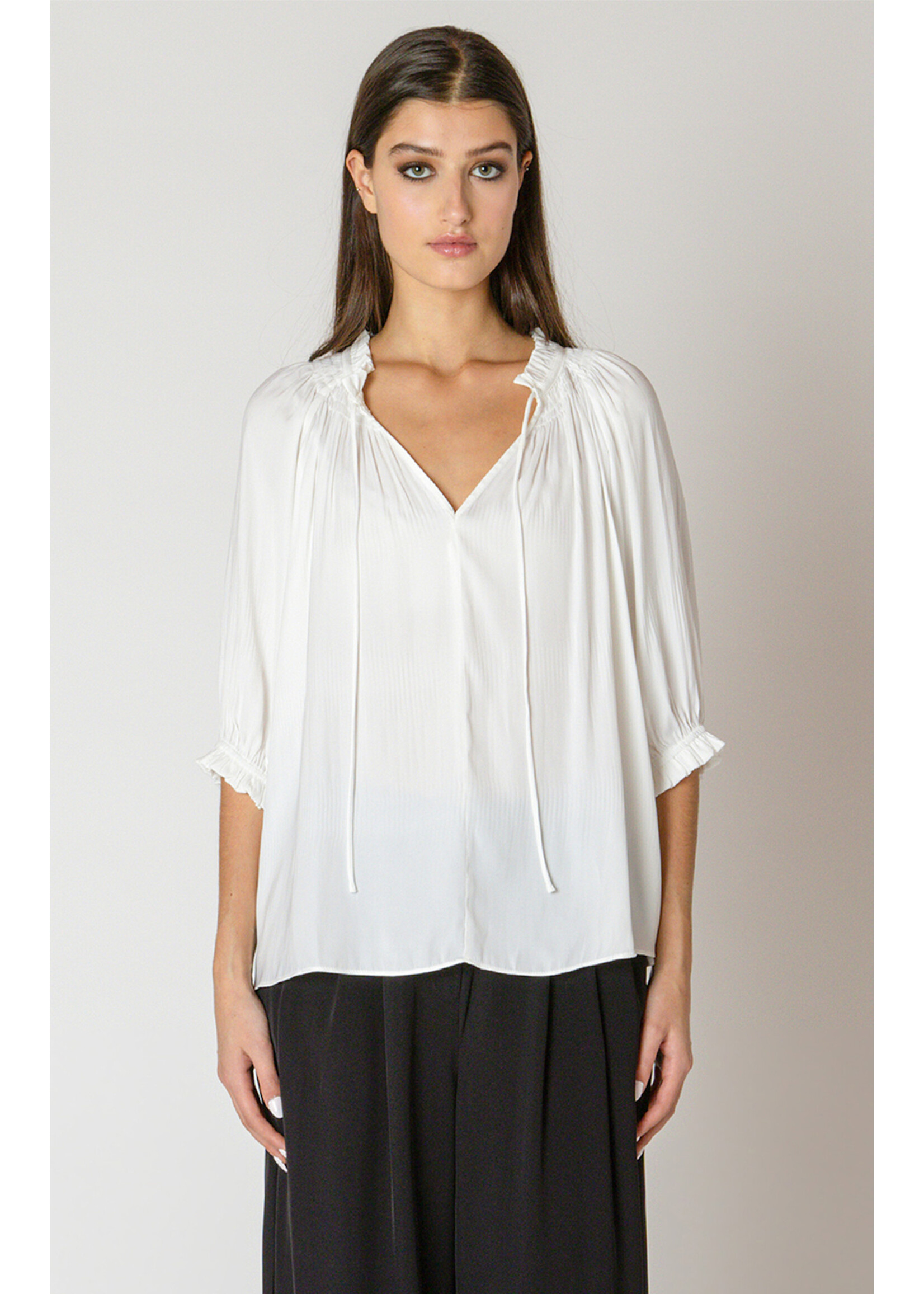 Dex Dex White Soft Pleated Tee
