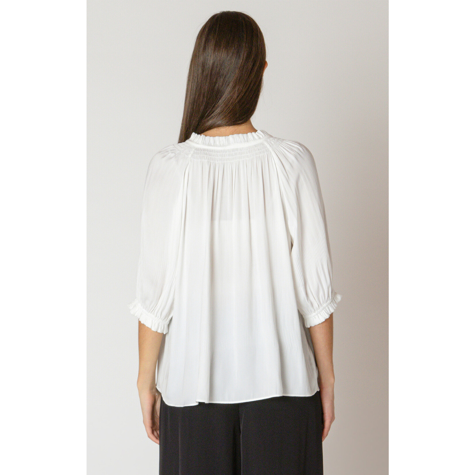 Dex Dex White Soft Pleated Tee