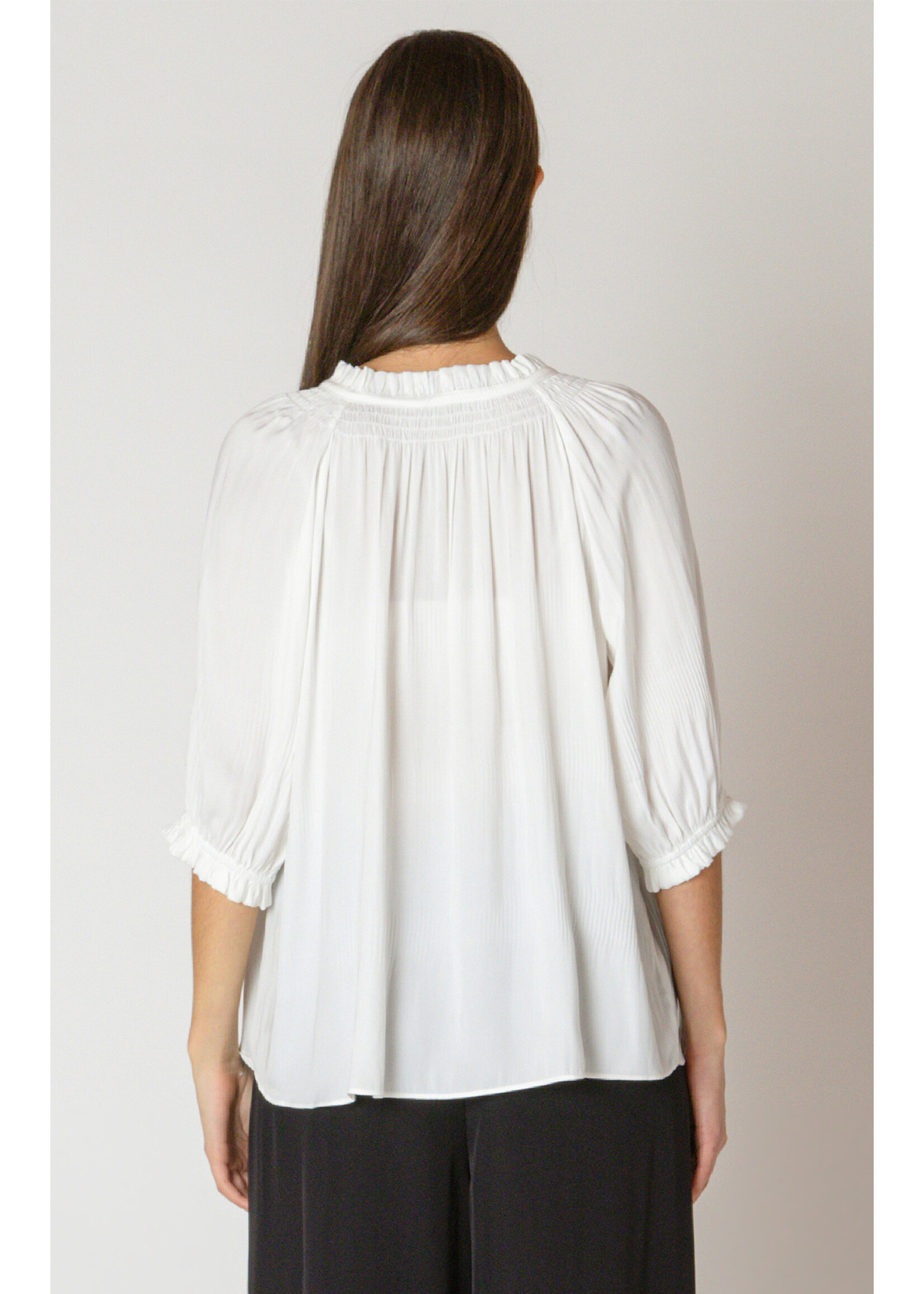 Dex Dex White Soft Pleated Tee