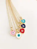Evileye Favor Evil Eye Heart Charm Necklace