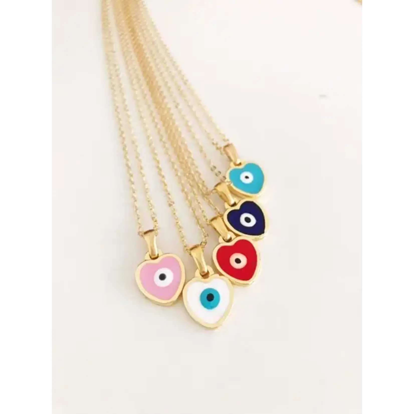 Evileye Favor EEF Evil Eye Heart Charm Necklace