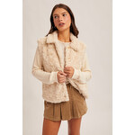 Hem & Thread Knit Slv Fur Jacket
